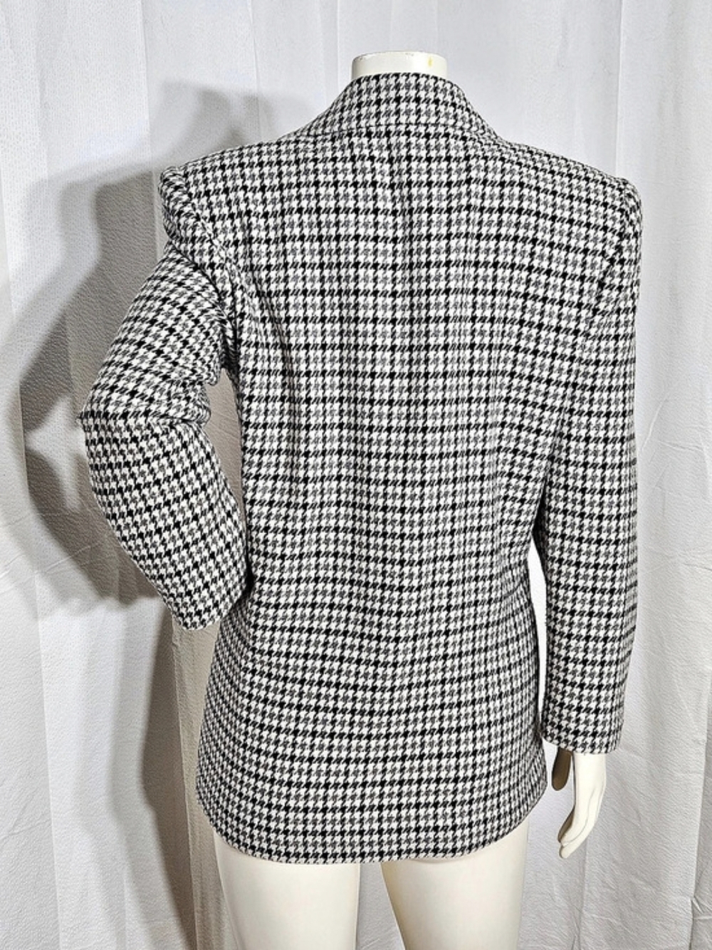 Vintage Sag Harbor Houndstooth Wool Blazer 6P Dark Academia - Picture 3 of 9